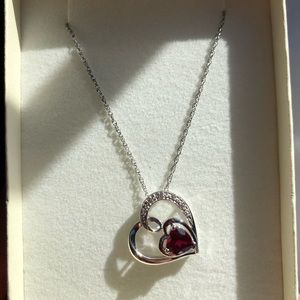 Heart shaped ruby necklace